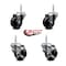 Service Caster 3 Inch Soft Rubber Wheel Swivel 34 Inch Threaded Stem Caster Set 2 Brakes SCC SCC-TS20S314-SRS-34212-2-TLB-2 - alternate 4